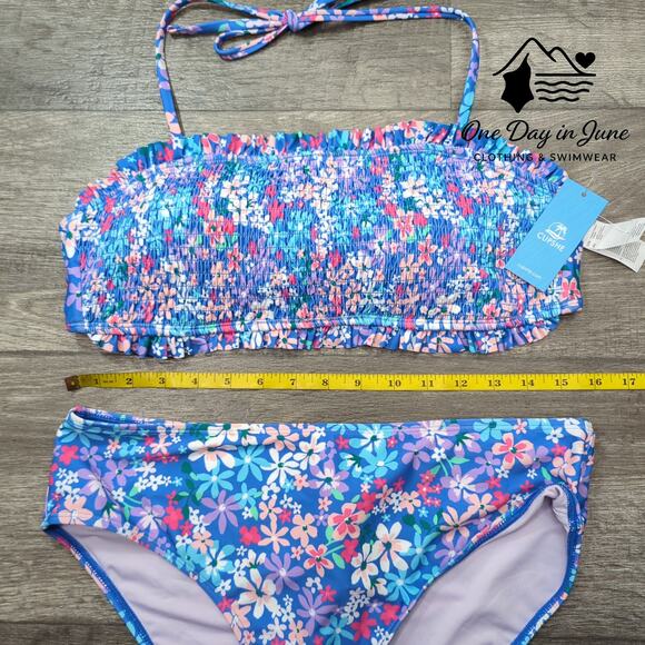 Cupshe Tie Back Smocked Bikini Swimsuit Size L - Picture 5 of 7